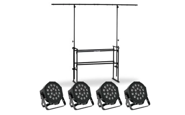 4x Focos LED 18W + Soporte Ibiza Sound DS10