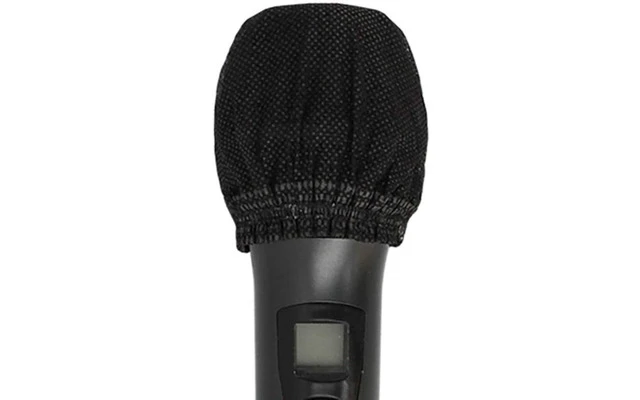 200x Fundas desechables para micrófono de tela protección - Color Negro