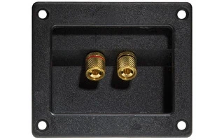 Conjunto de 2 bornes para altavoz - cuadrado - dorado