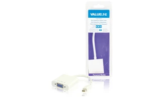 Cable adaptador mini DisplayPort, mini DisplayPort macho - VGA hembra, blanco 0,20 m