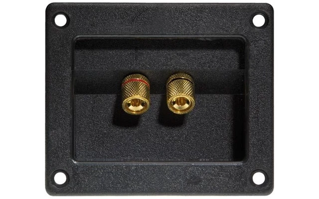 Conjunto de 2 bornes para altavoz - cuadrado - dorado
