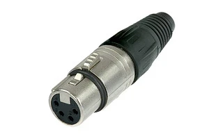 Neutrik - Conector XLR de cable, 4 polos hembra, contactos plateados, caja niquelada
