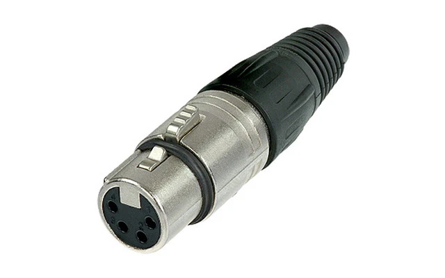 Neutrik - Conector XLR de cable, 4 polos hembra, contactos plateados, caja niquelada
