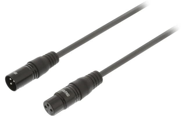 Cable XLR Digital Macho de 3 Pines - XLR Hembra de 3 Pines de 3,0 m Gris Oscuro