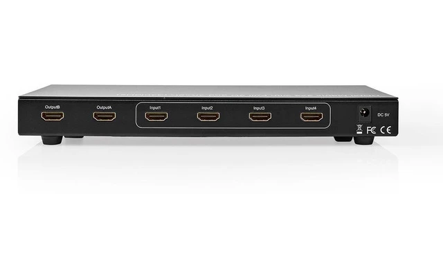 Interruptor de Matriz HDMI - 4x2 Puertos - 4x Entradas HDMI - 2x Salidas HDMI