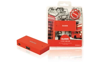 Concentrador USB de 4 puertos London en rojo - Sweex NPUS0480-03