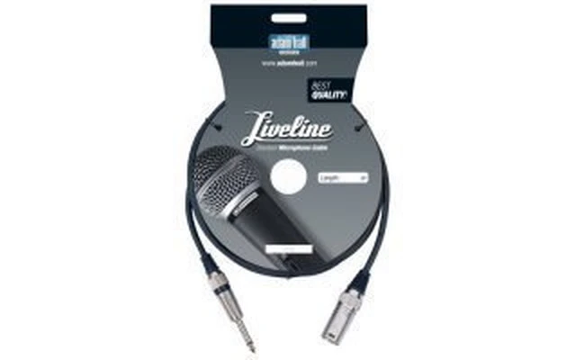Cable negro XLR macho / jack 6.3 mono - 6 metro