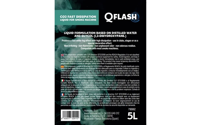 QFlash Líquido humo CO2 Disipación rápida 5 litros