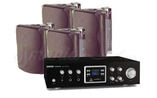 Sonorización Negocios 18-01 BK - 2 Parejas altavoces + Amplificación USB / SD / Bluetooth