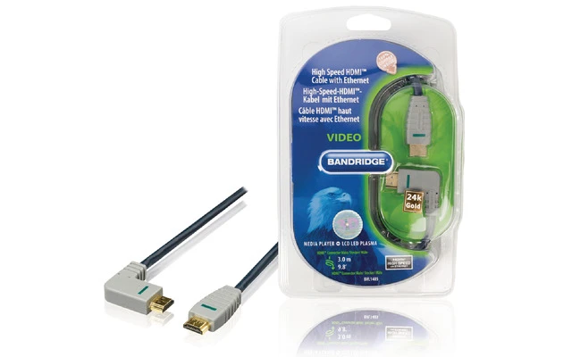 Cable HDMI con Ethernet HDMI macho - HDMI macho Ángulo hacia la izquierda 3 metros