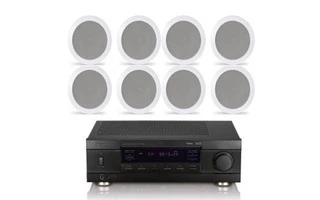 Sonorización Negocios - 8 Altavoces techo + Amplificador Sherwood