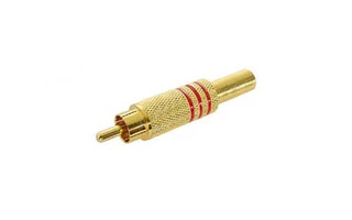 CONECTOR RCA MACHO DORADO - ROJO