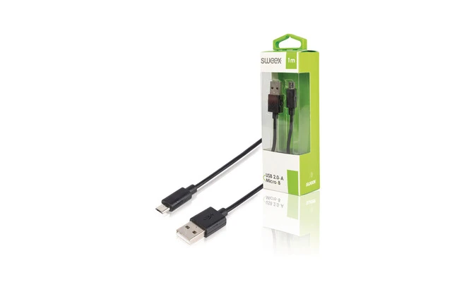 Cable USB 2.0 USB A Macho - Micro B Macho 1 m Negro - Sweex SWMB60501B10