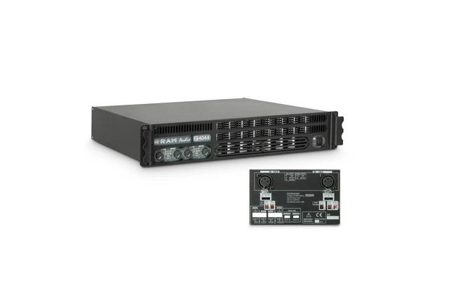 Ram Audio S 4044 X OVER Amplificador de PA 4 x 975 W 4 Ohmios con Módulo procesador analógico