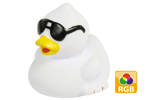 Pato de goma con luz LED multicolor