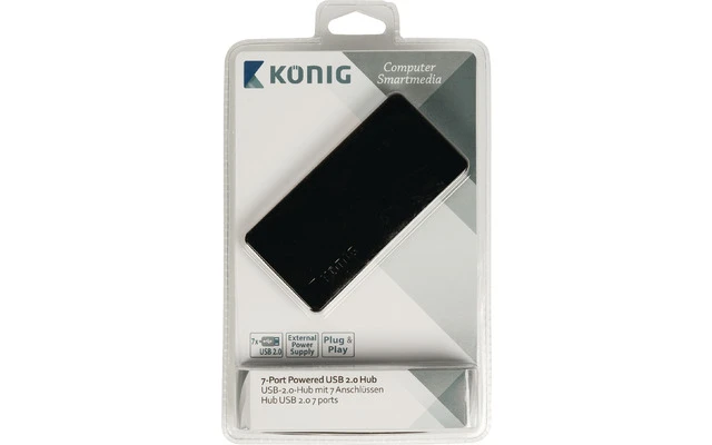 Concentrador de 7 tomas USB 2.0 con alimentación