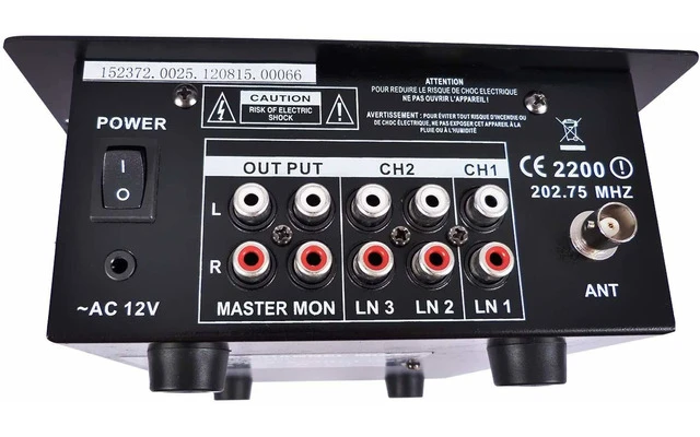 Ibiza Sound DJM150BT-VHF - Mezclador DJ + Micrófono inalambrico