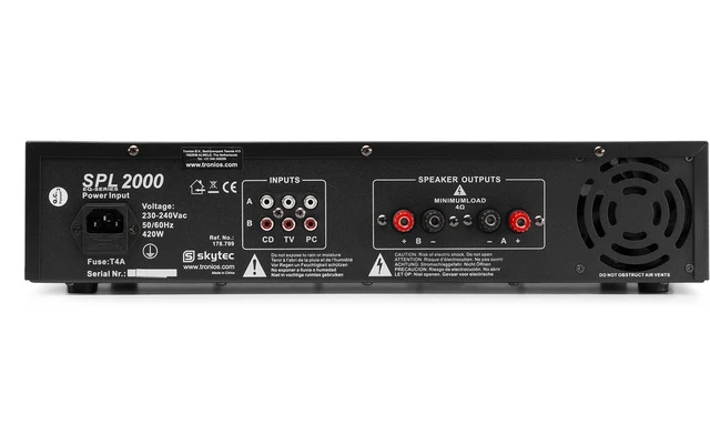 SkyTec SPL 2000 Amplifier 2x 1000W EQ