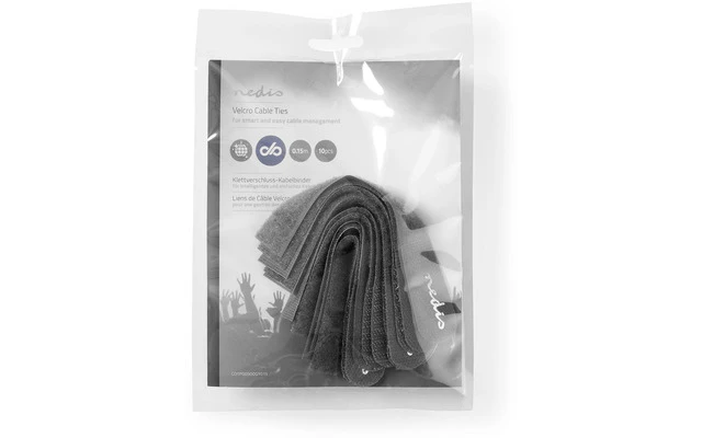 Bridas para Cables con Nedis - 0,15 m - 10 unidades - Gris
