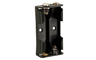 Portapilas para 2 pilas AA (con terminales clip)