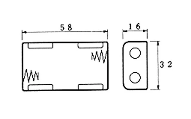 Portapilas para 2 pilas AA (con terminales clip)