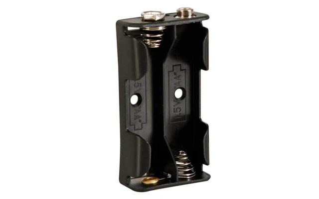 Portapilas para 2 pilas AA (con terminales clip)