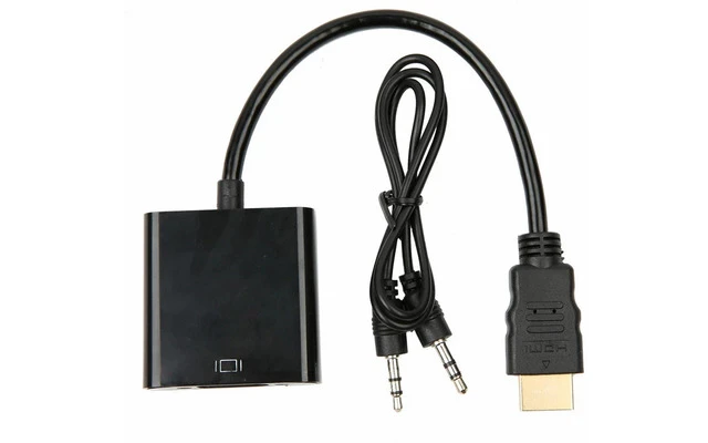 Adaptador compacto HDMI a VGA + Audio ( Negro )
