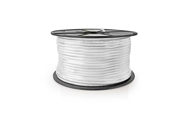 Cable de Seguridad en Carrete - 0,61 + 2x 0,75 - 100 m - Blanco - Nedis SCGR90300WT100