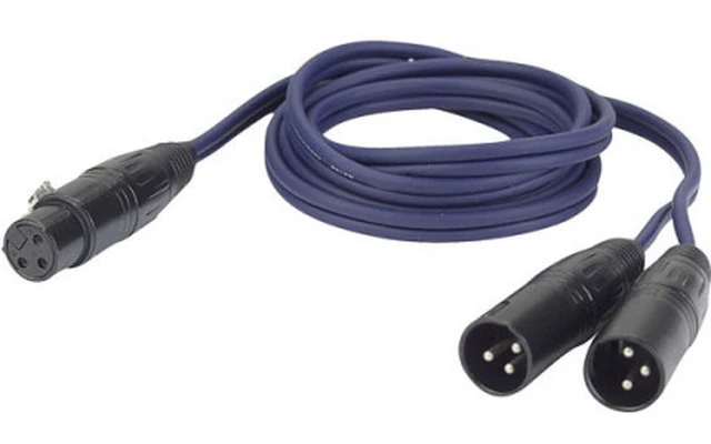 Cable inserción 1 Xlr hembra 2 xlr macho 1.5m
