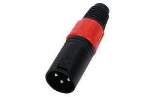 Conector rojo XLR 3P macho HQ