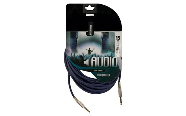 Cable altavoz profesional mono 6.35mm a mono 6.35mm azul (15m)