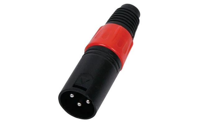 Conector rojo XLR 3P macho HQ