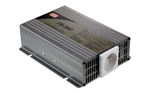 MEAN WELL - CONVERTIDOR DC-AC CON ONDA SENOIDAL - 200 W - TOMA DE TIERRA DE ESPIGA