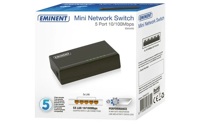 Eminent Switch de 5 puertos 10/100Mbps