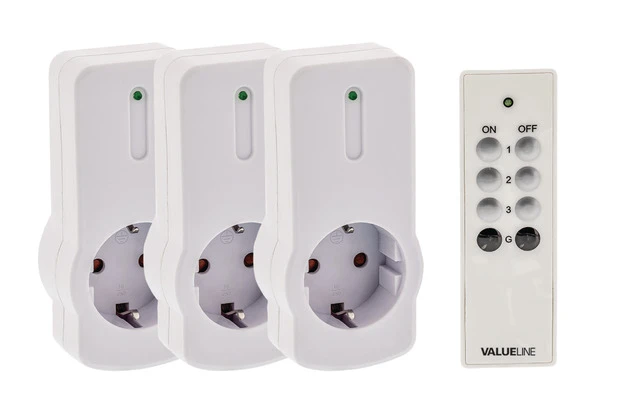 Juego de 3 unidades de enchufes para interior con control remoto