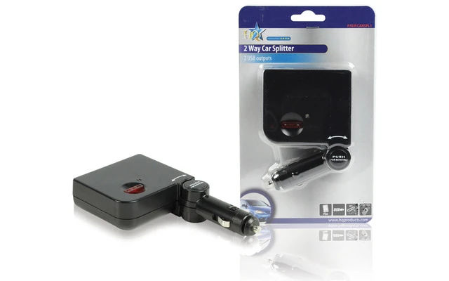 Repartidor de 2 vías de 12V + USB para automóvil
