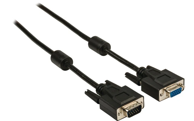 Cable alargador VGA macho - VGA hembra de 30,00 m en color negro Valueline
