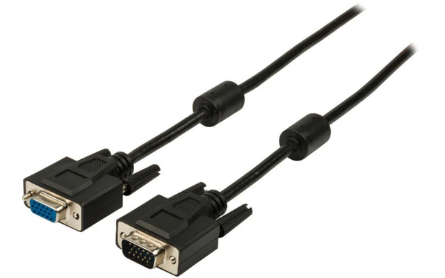 Cable alargador VGA macho - VGA hembra de 30,00 m en color negro Valueline