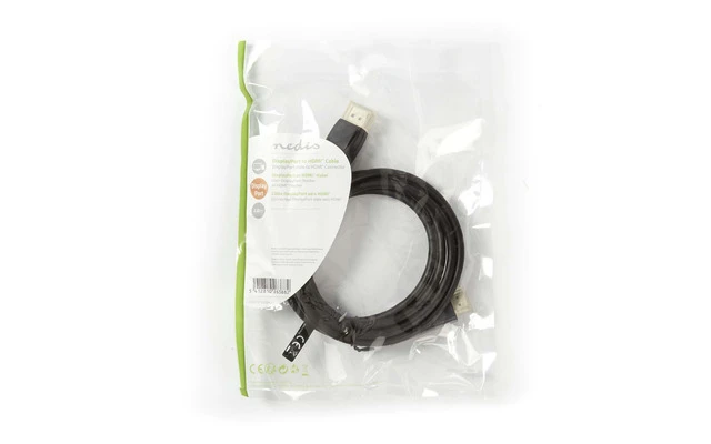 Cable DisplayPort - HDMI™ - DisplayPort Macho - Conector HDMI™ - 2,0 m - Negro - Nedis CCGP37100