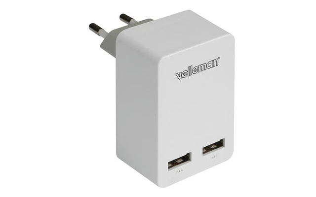 Cargador con dos conexiones USB 5 V - 3.4 A máx. (2.4 + 1A)