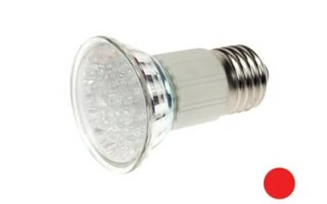 BOMBILLA LED E27 - COLOR ROJO - 240VAC - 18 LEDs