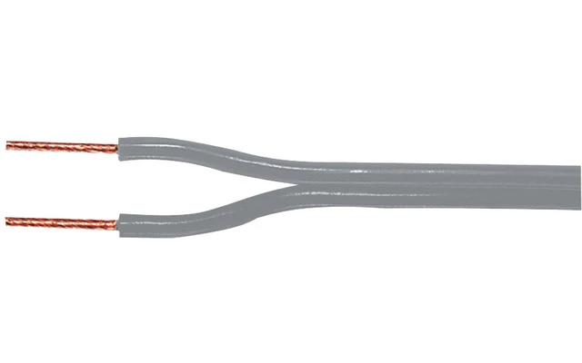 Cable de altavoz 2x 0.75 mm² gris en bobina de 100m