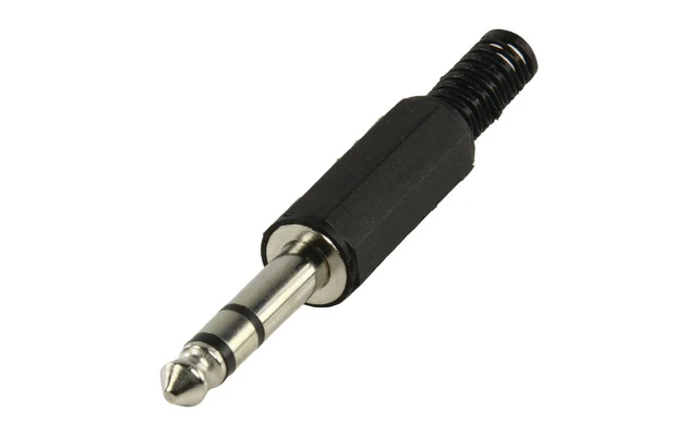 Conector Estéreo 6.35 mm Macho PVC Negro - Valueline JC-015