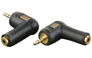 Adaptador Mini jack macho stereo a Mini Jack hembra - 90º acodado