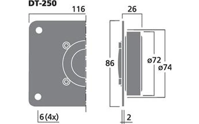 Monacor DT-250 - HiFi Tweeter cupula Titanio 1