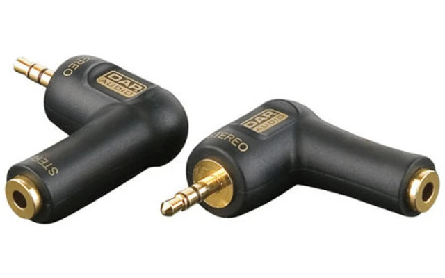 Adaptador Mini jack macho stereo a Mini Jack hembra - 90º acodado