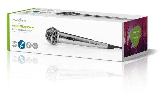 Micrófono con cable - Sensibilidad de -72 dB +/-3 dB - 60 Hz - 14 kHz - 5,0 m - Nedis MPWD45GY