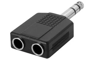 Conector Jack macho de 6.35 mm a 2 x conector Jack hembra de 6.35 mm