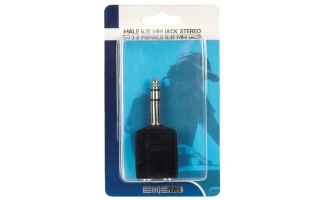 Conector Jack macho de 6.35 mm a 2 x conector Jack hembra de 6.35 mm