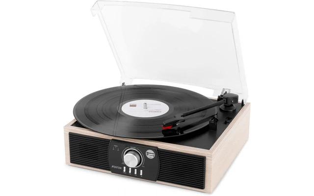 Fenton RP175LW Giradiscos y receptor Bluetooth acabado madera clara USB